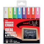 Uni - 8 Marqueurs Craie Uni PWE5M/8 - Couleurs assorties pointe conique 2,5mm