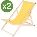 Habitat et Jardin Lot de 2 transats en bois 'Chilienne' - Jaune