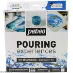 Pebeo Kit d&eacute;couverte pouring 4x59ml + silicone 50ml