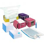 VOUNOT Lot de 22 Sacs de Rangement sous Vide 17 Sacs sous Vide-4 Housses de Rangement-1 Pompe Grande Capacité Multifonction, Coffre de Rangement Duvet et Couettes Multicolore