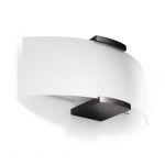 L inaire Center Applique murale EMILIO bois/verre blanc/wenge 2 ampoules