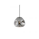 Present time Suspension luminaire design verre Blown small - Gris chrom&eacute; - Gris
