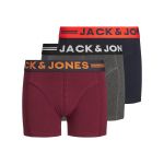 Jack & Jones Lich Field 3 Pack 152 cm Dark Grey Melange / Burgundy / Navy Blazer - Dark Grey Melange / Burgundy / Navy Blazer - 152 cm