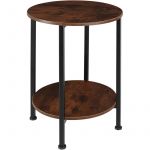 TecTake Table d'appoint BALLINA style industriel table basse table de canap&eacute; table de chevet bois MDF - marron fonc&eacute;