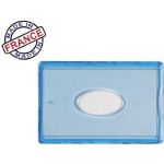 Etui rigide carte bancaire bleu transparent porte CB protège