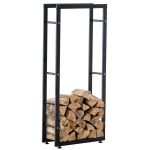 CLP Porte-bûches pour bois de cheminée Keri V2 noir 25x60x125 cm