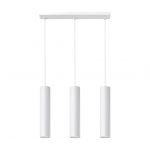 L inaire Center Suspension LAGOS acier blanc 3 ampoules