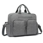 Sac à Langer Grand Capacité avec Poches Isothermes et Matelas à Langer Sac Maman pour Bébé avec Bandoulière Gris
