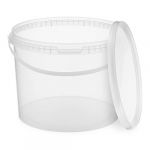 BenBow Seau avec Couvercle 1l Transparent 1x 1 litres - Convient pour Aliments, Stable, étanche à l'air, Anti-Fuite, inodore - Seau en Plastique - Vide
