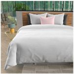 Soleil d'Ocre Parure de lit unie Bohème blanc 240x220 cm