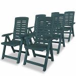 VidaXL Chaise inclinable de jardin 6 pcs 60x61x108 cm Plastique Vert