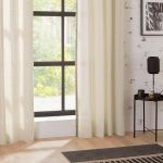 Rideau tamisant coton et jute (140 x 260 cm) Bota Ivoire