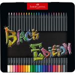 Faber-Castell Crayons de couleur Black Edition Boîte métal de 24