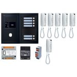 Aiphone Pack GT audio 6 BP GTBA6EB 200449 avec platine façade noire satin