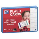 Oxford 80 flashcards - 10,5 x 14,8 cm - Flash 2.0 - Lign&eacute; - cadre turquoise