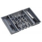 KESPER Bac de rangement &agrave; couverts ajustable - L 50 x l 38 x H 6,5 cm - Gris - AC-D&Eacute;CO