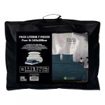 Soleil d'Ocre Ensemble Couette et Parure 7 Pièces Boheme Bleu Canard pour lit en 140x190 cm