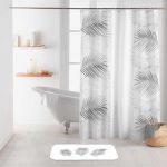Rideau de douc (200 cm) Orbella Blanc et argent