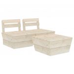 VidaXL Salon de jardin palette 3 pcs Bois d'&eacute;pic&eacute;a impr&eacute;gn&eacute;