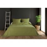 LINDER Jeté de lit vert tilleul capitonné style boutis