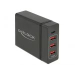 Delock USB Type-C PD + 3 x USB Type-A 60 W, Chargeur