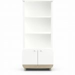 Demeyere Bibliothèque 2 tablettes et 2 Portes FIRMIANA blanc et pin naturel