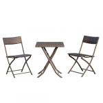 Outsunny Ensemble Meubles de Jardin Design Table carré et chaises Pliables résine tressée Imitation rotin Marron