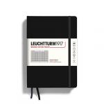 LEUCHTTURM1917 315928 Carnet de notes Medium (A5), Couverture rigide, 251 pages numérotées, Noir, quadrillé
