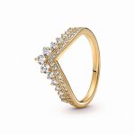 Pandora Bague dorée Chevron Double pavée Timeless