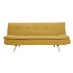 Miliboo Canapé convertible scandinave 3 places jaune moutarde SENSO