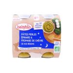 BabyBio Bonne Nuit P&acirc;tes Perles Epinard & Fromage de Ch&egrave;vre Bio 2 x 200g
