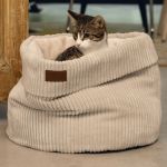 Designed by Lotte Lit nervuré pour chat Gris 50x35 cm