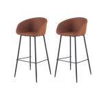 Rendez Vous Déco Chaise de bar Kalba marron 75 cm (lot de 2)