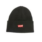 Levi's Red Batwing Embroidered Slouchy Beanie Bonnet, Noir (Regular Black 59), One Size Homme