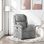 VidaXL Fauteuil de massage inclinable Gris clair Tissu 83902 - Gris