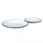 Ibili Assiette plate en acier émaillé blanc 24 cm