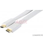 Cordon HDMI haute vitesse plat blanc 5m