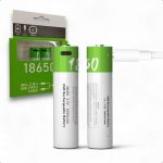 2-Pack Tech Essentials 18650 USB-C Batteries rechargeables - Li-ion 3.7V - 2000mAh - Bouton - Batterie - Lithium