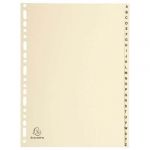 Exacompta Réf. 1126E - Carton de 5 Intercalaires en Carte ivoire 155g/m2 FSC avec 26 onglets imprimés alphabétiques de A à Z - Format à classer A4 - Dimensions 22,5 x 29,7 cm - couleur ivoire