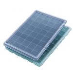 TTD Luxury Ice Cube Mould with Lid - Set of 2 Pieces - 40 + 40 Smaller Square Ice Cubes - 100% Silicone - BPA Free - Ice Cube Mould
