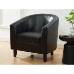 Fauteuil cabriolet en simili noir CRISTOBAL II