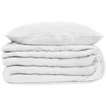 Housse de couette et taies gaze de coton blanc 220x240cm