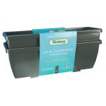 Riviera Jardinière de Eva, 57cm, Gris, Lot de 2