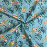 Tissu coton enfant Perroquet vendu au m&egrave;tre - Bleu