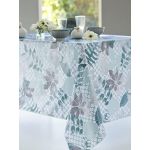Calitex Toile cirée Végétal mix, Aqua, 140 x 200 cm
