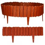GARDENIX Bordure de Parterre, de 2,3 m, Aspect Bois, Bordure de pelouse, palissade de Jardin, clôture de Jardin (Marron Clair)