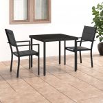 VidaXL Mobilier de salle à manger d'extérieur 3 pcs Acier