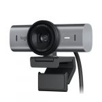 Logitech Webcam MX Brio webcam de collaboration et streaming 4K Ultra HD, 1080p a 60 IPS, 2 micros avec reduction de bruit, USB-C, cache pour webcam - Graphite