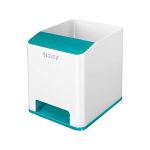 Leitz Pot à crayons WOW Dual - Booster de son - 2 compartiments - Blanc et Menthe