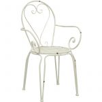 Aubry Gaspard Fauteuil en m&eacute;tal blanc blanc antique - Blanc antique